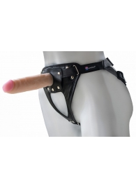 Черный пояс-трусики с насадкой  Soft-Принц  - 17 см. - LOVETOY (А-Полимер) - купить с доставкой в Королеве