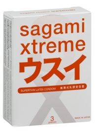 Ультратонкие презервативы Sagami Xtreme SUPERTHIN - 3 шт. - Sagami - купить с доставкой в Королеве