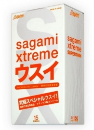Ультратонкие презервативы Sagami Xtreme SUPERTHIN - 15 шт. - Sagami - купить с доставкой в Королеве