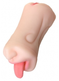 Телесный двусторонний мастурбатор Fruity Tongue - ротик и вагина - ToyFa - в Королеве купить с доставкой