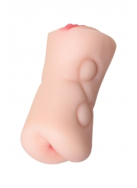 Телесный двусторонний мастурбатор Rich Fruit - вагина и анус - ToyFa - в Королеве купить с доставкой