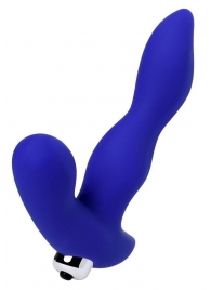 Синий силиконовый вибростимулятор простаты Stroman - 14,5 см. - ToyFa - в Королеве купить с доставкой