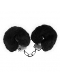 Черные меховые наручники Love с ключиками - Baile - купить с доставкой в Королеве