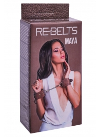 Коричневые кожаные наручники Maya - Rebelts - купить с доставкой в Королеве