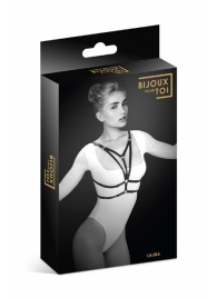 Черная упряжь на грудь Laura - Bijoux Pour Toi - купить с доставкой в Королеве
