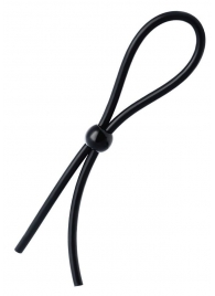 Черное лассо на пенис с одной бусиной - A-toys - в Королеве купить с доставкой