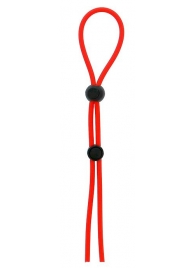 Красное лассо на пенис с двумя бусинами STRETCHY LASSO CAGE - Dream Toys - в Королеве купить с доставкой