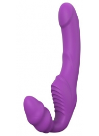 Фиолетовый безремневой вибрострапон DOUBLE DIPPER - Dream Toys - купить с доставкой в Королеве