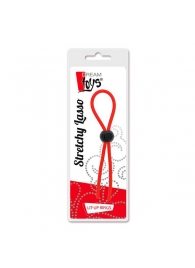 Красное эрекционное лассо с одной бусиной-утяжкой STRETCHY THIN LASSO - Dream Toys - в Королеве купить с доставкой