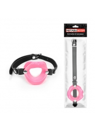 Розовый кляп-губки на черном ремешке - Notabu - купить с доставкой в Королеве