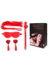 Пикантный набор БДСМ из 4 предметов в красном цвете - Notabu - купить с доставкой в Королеве