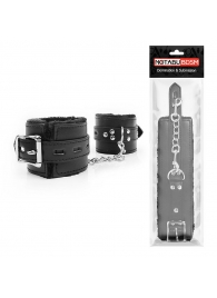Черные наручники на металлических карабинах - Notabu - купить с доставкой в Королеве