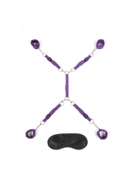 Фиолетовый набор фиксаций на кровати Classic Bedspreader - Lux Fetish - купить с доставкой в Королеве