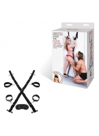 Чёрный набор для фиксации у двери - Lux Fetish - купить с доставкой в Королеве