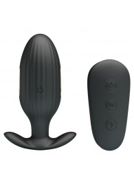 Черная анальная вибропробка с электростимуляцией и пультом ДУ Royal Pleasure - 9,2 см. - Baile - купить с доставкой в Королеве
