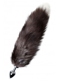 Серебристая металлическая анальная втулка с хвостом чернобурой лисы - размер S - ToyFa - купить с доставкой в Королеве