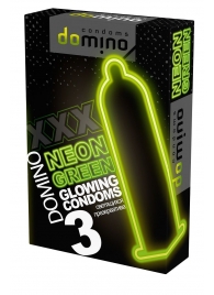 Презервативы DOMINO Neon Green со светящимся в темноте кончиком - 3 шт. - Domino - купить с доставкой в Королеве