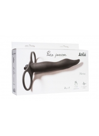 Черная вибронасадка для двойного проникновения Flirtini - 15,9 см. - Lola Games - купить с доставкой в Королеве
