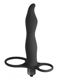 Черная вибронасадка для двойного проникновения Flirtini - 15,9 см. - Lola Games - купить с доставкой в Королеве