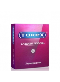 Презервативы Torex  Сладкая любовь  с ароматом клубники - 3 шт. - Torex - купить с доставкой в Королеве