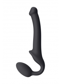 Черный безремневой страпон Silicone Bendable Strap-On S - Strap-on-me - купить с доставкой в Королеве