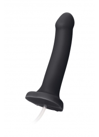 Черный фаллос с имитацией эякуляции Silicon Cum Dildo L - 19,6 см. - Strap-on-me - купить с доставкой в Королеве