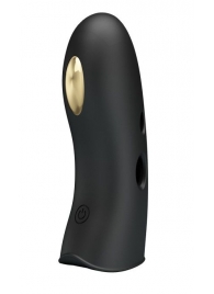 Черная вибронасадка на палец с электростимуляцией Marico - Baile - купить с доставкой в Королеве