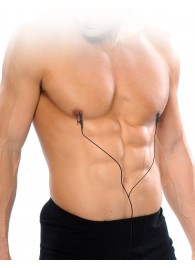 Черные электрические зажимы для сосков Shock Therapy Nipple Clamps - Pipedream - купить с доставкой в Королеве