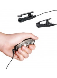 Черные электрические зажимы для сосков Shock Therapy Nipple Clamps - Pipedream - купить с доставкой в Королеве