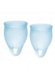 Набор голубых менструальных чаш Feel confident Menstrual Cup - Satisfyer - купить с доставкой в Королеве
