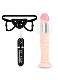 Регулируемые трусики с вибрирующей насадкой - 21 см. - Lux Fetish - купить с доставкой в Королеве