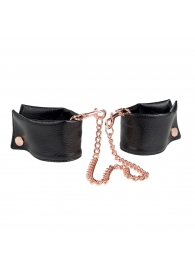 Черные мягкие наручники Entice French Cuffs с цепью - California Exotic Novelties - купить с доставкой в Королеве