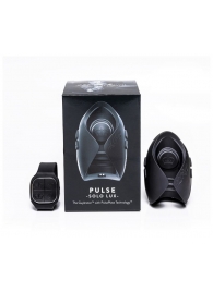 Темно-серый инновационный мужской осциллятор PULSE SOLO LUX с пультом ДУ - Hot Octopuss - в Королеве купить с доставкой