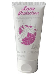 Лубрикант на водной основе с ароматом малины Love Protection Raspberry - 50 мл. - Lola Games - купить с доставкой в Королеве