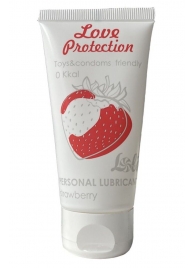 Лубрикант на водной основе с ароматом малины Love Protection Strawberry - 50 мл. - Lola Games - купить с доставкой в Королеве