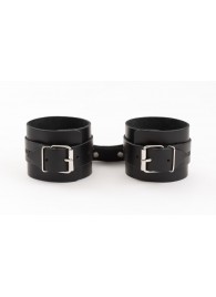 Черные кожаные наручники Ladys Arsenal - БДСМ Арсенал - купить с доставкой в Королеве