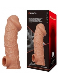 Телесная насадка на фаллос с фиксацией мошонки EXTREME SLEEVE - 15,6 см. - KOKOS - в Королеве купить с доставкой