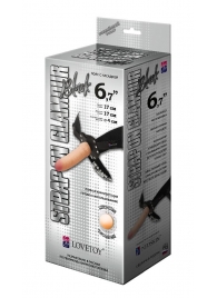 Пояс-трусики с насадкой Glamour - 17 см. - LOVETOY (А-Полимер) - купить с доставкой в Королеве