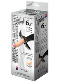 Пояс-трусики с насадкой Glamour - 17 см. - LOVETOY (А-Полимер) - купить с доставкой в Королеве