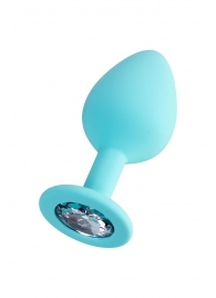 Мятная анальная втулка Brilliant с прозрачным кристаллом - 8 см. - ToyFa - купить с доставкой в Королеве