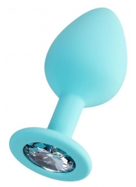 Мятная анальная втулка Brilliant с прозрачным кристаллом - 8 см. - ToyFa - купить с доставкой в Королеве