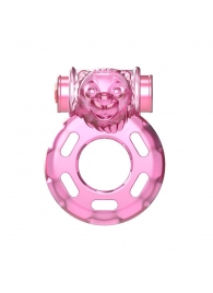 Розовое эрекционное кольцо с вибрацией Pink Bear - Baile - в Королеве купить с доставкой