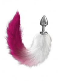 Серебристая анальная пробка с розовым хвостом Galaxy - Lola Games - купить с доставкой в Королеве