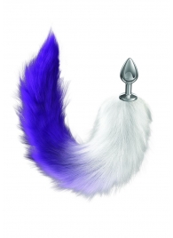 Серебристая анальная пробка с фиолетовым хвостом Galaxy - Lola Games - купить с доставкой в Королеве