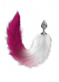 Серебристая анальная пробка с розовым хвостом Starlit - Lola Games - купить с доставкой в Королеве