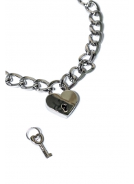 Серебристый ошейник Embrace с ключиком - Lola Games - купить с доставкой в Королеве