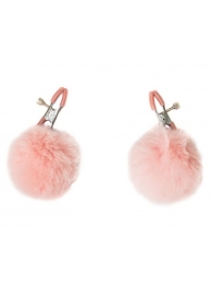 Зажимы на соски Angelic с розовыми меховыми шариками - Lola Games - купить с доставкой в Королеве