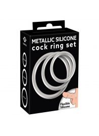 Набор из 3 эрекционных колец под металл Metallic Silicone Cock Ring Set - Orion - в Королеве купить с доставкой