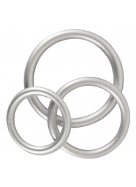 Набор из 3 эрекционных колец под металл Metallic Silicone Cock Ring Set - Orion - в Королеве купить с доставкой