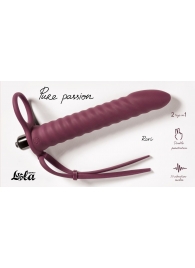 Бордовая вибронасадка для двойного проникновения Rori - 17 см. - Lola Games - купить с доставкой в Королеве